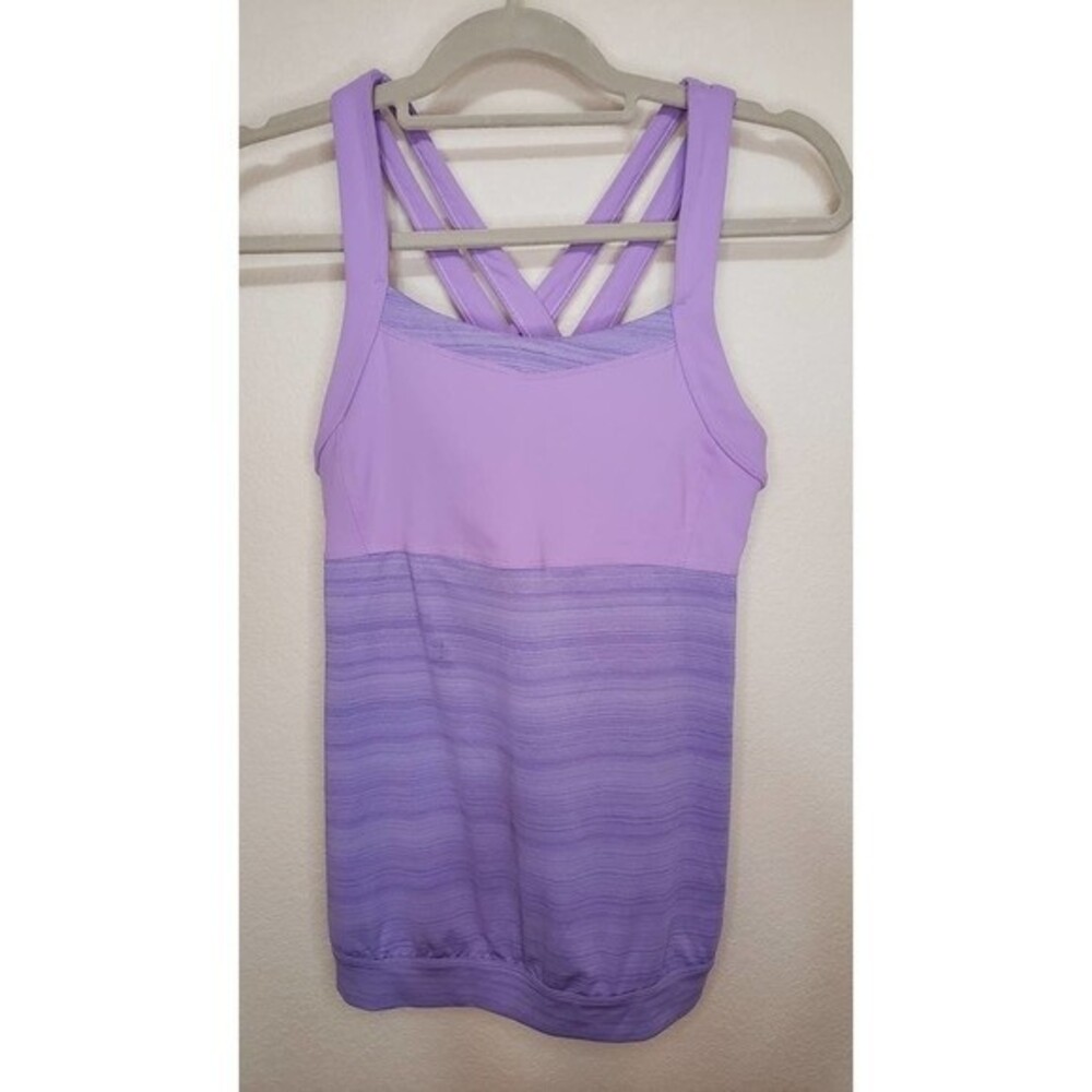 Athleta Purple Cross-Back Sports Bra Tank - S